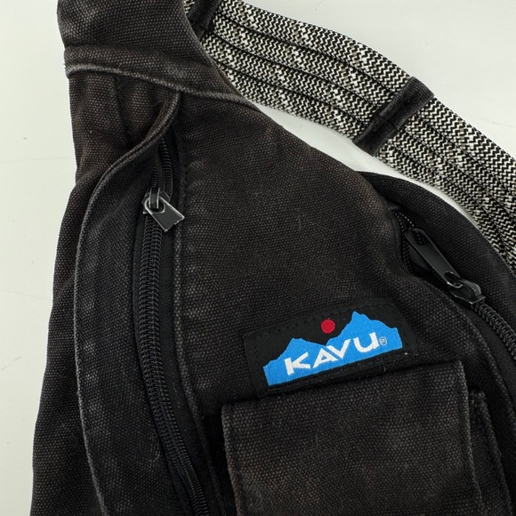 Kavu Handbags - KAVU Rope Bag Sling Women OS Black Canvas Adjustable Strap Crossbody Bag